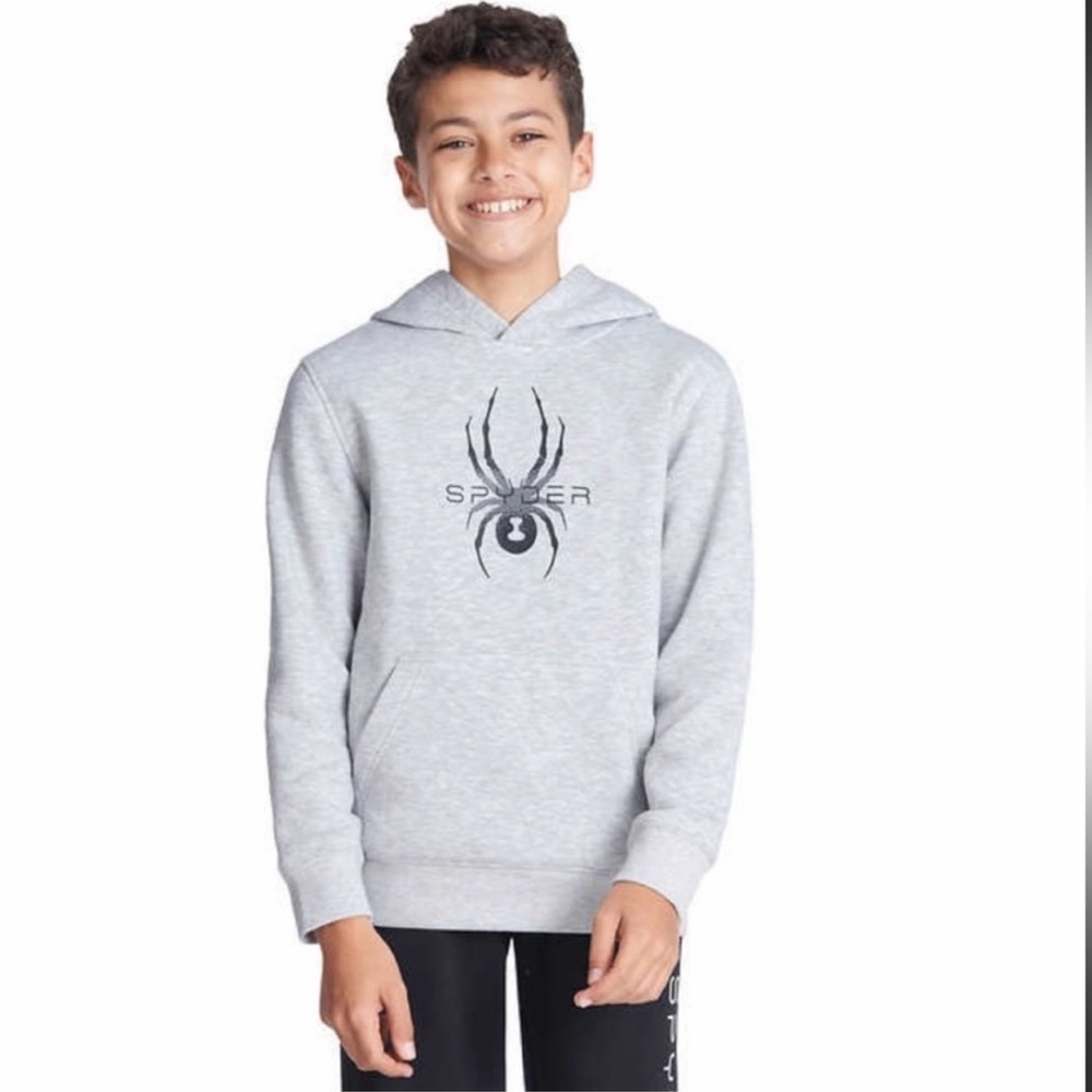 NWT Spyder Youth Pullover Hoodie with Kangaroo pocket GRAY - size XS (5/6)